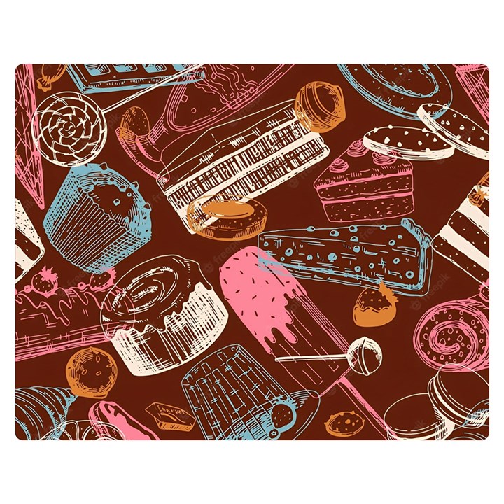 Sweet Food Seamless Pattern Premium Plush Fleece Blanket (Medium)