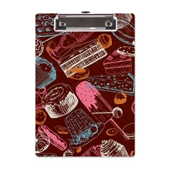 Sweet Food Seamless Pattern A5 Acrylic Clipboard by Cemarart