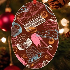 Sweet Food Seamless Pattern Uv Print Acrylic Ornament Oval by Cemarart