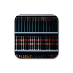 Books Bookshelf Library Education Rubber Coaster (square) by Grandong