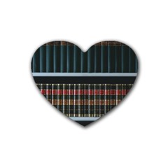 Books Bookshelf Library Education Rubber Heart Coaster (4 Pack) by Grandong