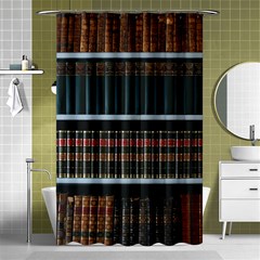 Books Bookshelf Library Education Shower Curtain 48  X 72  (small)  by Grandong