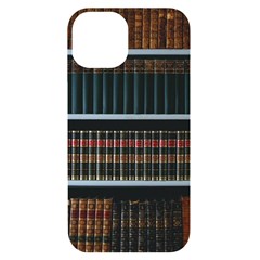 Books Bookshelf Library Education Iphone 14 Black Uv Print Case by Grandong