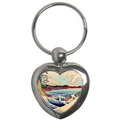 Wave Japanese Mount Fuji Key Chain (heart) by Grandong