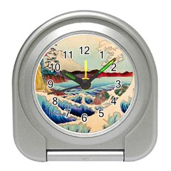 Wave Japanese Mount Fuji Travel Alarm Clock by Grandong