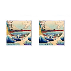 Wave Japanese Mount Fuji Cufflinks (square) by Grandong