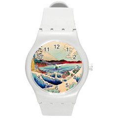 Wave Japanese Mount Fuji Round Plastic Sport Watch (m) by Grandong