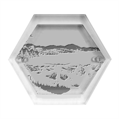 Wave Japanese Mount Fuji Hexagon Wood Jewelry Box by Grandong