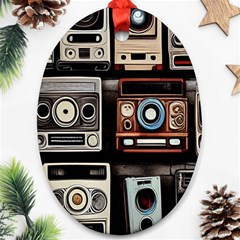 Retro Cameras Old Vintage Antique Ornament (oval)