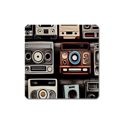 Retro Cameras Old Vintage Antique Square Magnet by Grandong