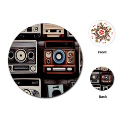 Retro Cameras Old Vintage Antique Playing Cards Single Design (round) by Grandong