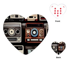 Retro Cameras Old Vintage Antique Playing Cards Single Design (heart) by Grandong