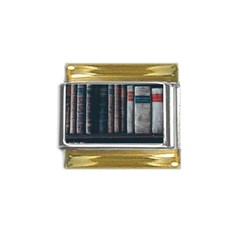 Aged Bookcase Books Bookshelves Gold Trim Italian Charm (9mm) by Grandong