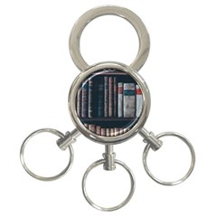 Aged Bookcase Books Bookshelves 3-ring Key Chain by Grandong