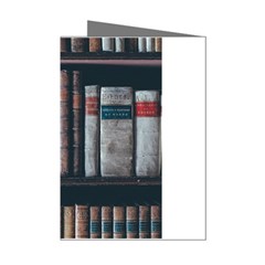 Aged Bookcase Books Bookshelves Mini Greeting Cards (pkg Of 8) by Grandong