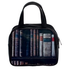 Aged Bookcase Books Bookshelves Classic Handbag (two Sides) by Grandong