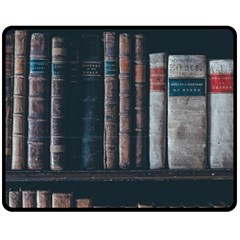 Aged Bookcase Books Bookshelves Fleece Blanket (medium) by Grandong