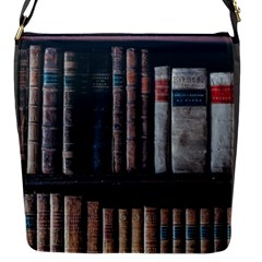 Aged Bookcase Books Bookshelves Flap Closure Messenger Bag (s) by Grandong