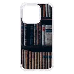 Aged Bookcase Books Bookshelves Iphone 14 Pro Tpu Uv Print Case by Grandong