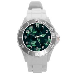 Foliage Round Plastic Sport Watch (l) by HermanTelo