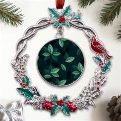 Foliage Metal X mas Wreath Holly Leaf Ornament