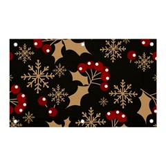 Christmas Pattern With Snowflakes Berries Banner And Sign 5  X 3  by Ndabl3x