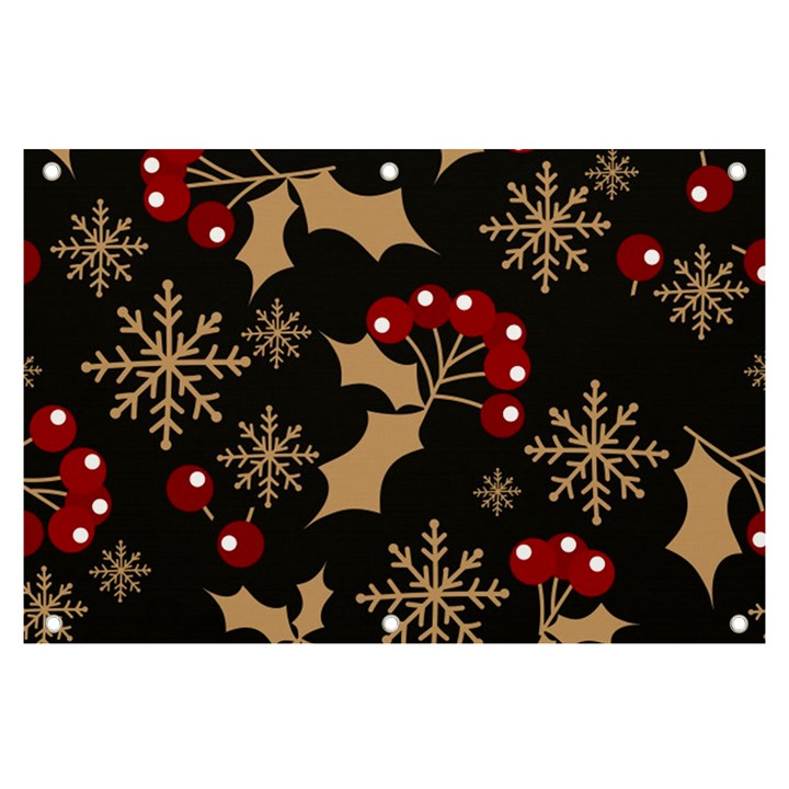 Christmas Pattern With Snowflakes Berries Banner and Sign 6  x 4 