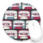 Music Symbols Rock Music Seamless Pattern Round Mousepad Front