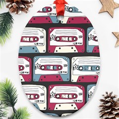 Music Symbols Rock Music Seamless Pattern Ornament (Oval)