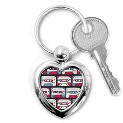 Music Symbols Rock Music Seamless Pattern Key Chain (Heart)