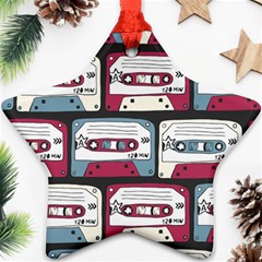 Music Symbols Rock Music Seamless Pattern Star Ornament (Two Sides)