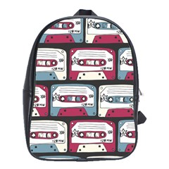 Music Symbols Rock Music Seamless Pattern School Bag (Large)