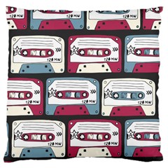 Music Symbols Rock Music Seamless Pattern Large Cushion Case (One Side)