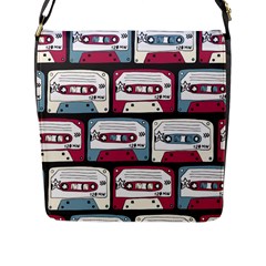 Music Symbols Rock Music Seamless Pattern Flap Closure Messenger Bag (l) by Ndabl3x