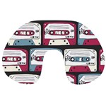 Music Symbols Rock Music Seamless Pattern Travel Neck Pillow Front