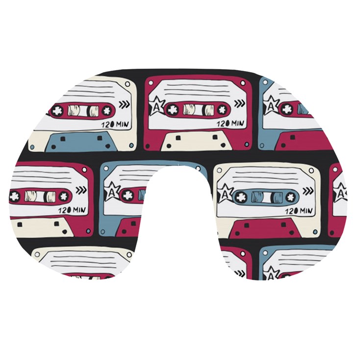 Music Symbols Rock Music Seamless Pattern Travel Neck Pillow