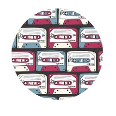 Music Symbols Rock Music Seamless Pattern Mini Round Pill Box