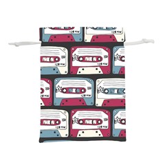 Music Symbols Rock Music Seamless Pattern Lightweight Drawstring Pouch (L)