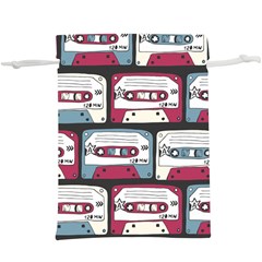 Music Symbols Rock Music Seamless Pattern Lightweight Drawstring Pouch (XL)