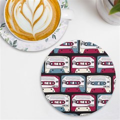 Music Symbols Rock Music Seamless Pattern UV Print Round Tile Coaster