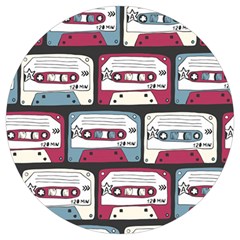 Music Symbols Rock Music Seamless Pattern Round Trivet