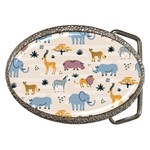 Wild Animals Seamless Pattern Belt Buckles Front