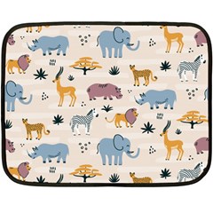 Wild Animals Seamless Pattern Two Sides Fleece Blanket (mini) by Ndabl3x