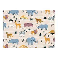 Wild Animals Seamless Pattern Two Sides Premium Plush Fleece Blanket (mini) by Ndabl3x