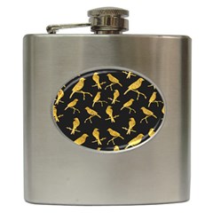 Background With Golden Birds Hip Flask (6 Oz) by Ndabl3x