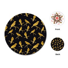 Background With Golden Birds Playing Cards Single Design (round) by Ndabl3x