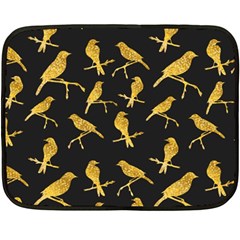 Background With Golden Birds Two Sides Fleece Blanket (mini) by Ndabl3x