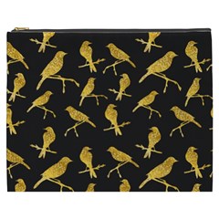 Background With Golden Birds Cosmetic Bag (xxxl) by Ndabl3x