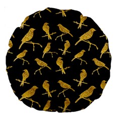 Background With Golden Birds Large 18  Premium Round Cushions by Ndabl3x