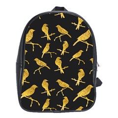 Background With Golden Birds School Bag (xl) by Ndabl3x